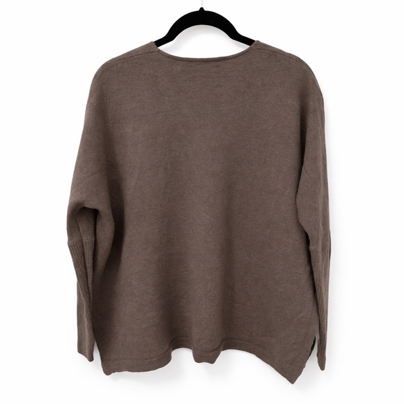Babaton Wool Linen Blend V-Neck Sweater Size S / M Brown Aritzia Minimalist - Picture 2 of 10